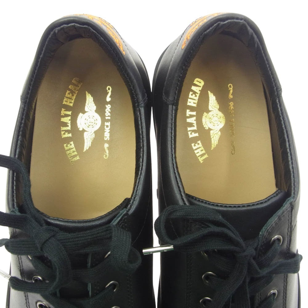 THE FLAT HEAD ザフラットヘッド FN-FS-001 レザースニーカー ブラック ブラック系 28cm【極上美品】【中古】