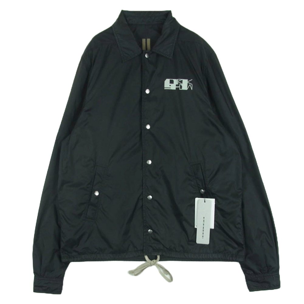 Rick Owens リックオウエンス DU01B7782-NDEP3 DRKSHDW ダークシャドウ Logo Printed Long Sleeved Jacket ロゴプリント コーチ ジャケット ブルゾン ブラック系 S【中古】