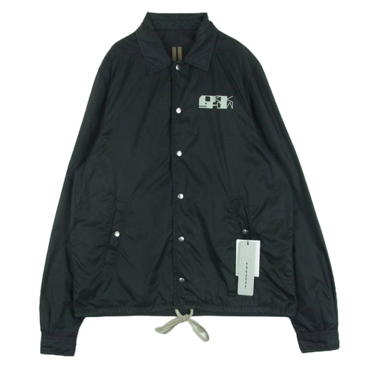 Rick Owens リックオウエンス DU01B7782-NDEP3 DRKSHDW ダークシャドウ Logo Printed Long Sleeved Jacket ロゴプリント コーチ ジャケット ブルゾン ブラック系 S【中古】