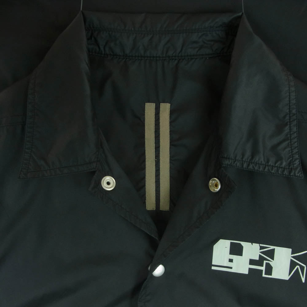 Rick Owens リックオウエンス DU01B7782-NDEP3 DRKSHDW ダークシャドウ Logo Printed Long Sleeved Jacket ロゴプリント コーチ ジャケット ブルゾン ブラック系 S【中古】