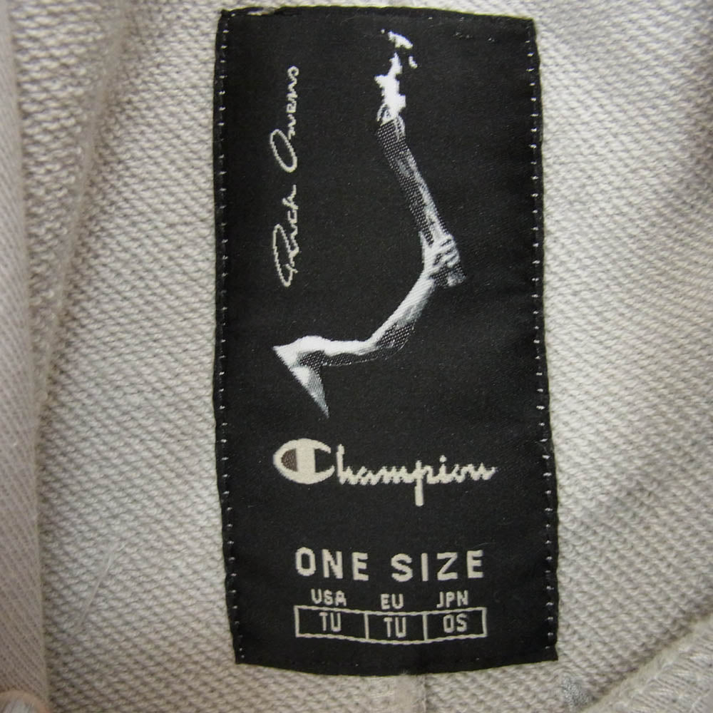 Rick Owens リックオウエンス CW21S0006-114484 × Champion チャンピオン Jumbo Hooded Sweatshirt ジャンボ フーディ パーカー グレー系 ONE SIZE【中古】