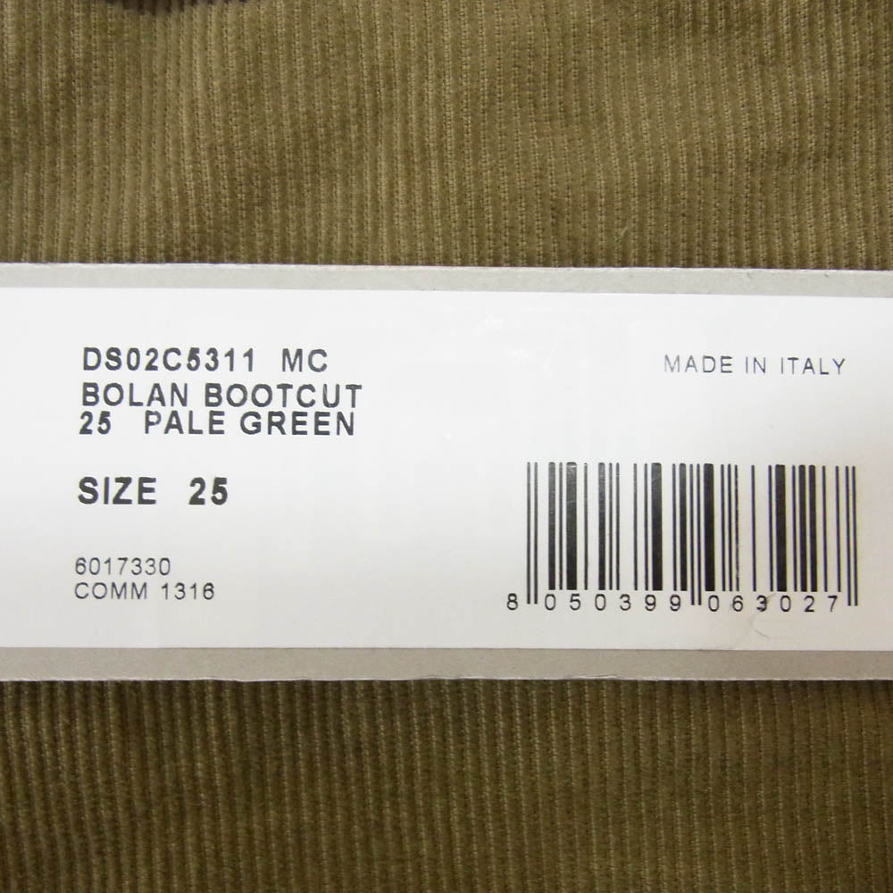 Rick Owens リックオウエンス DS02C5311-MC DRKSHDW ダークシャドウ BOLANS BOOTCUT ボラン ブーツカット コーデュロイ パンツ PALE GUREEN グリーン系 IT25【美品】【中古】