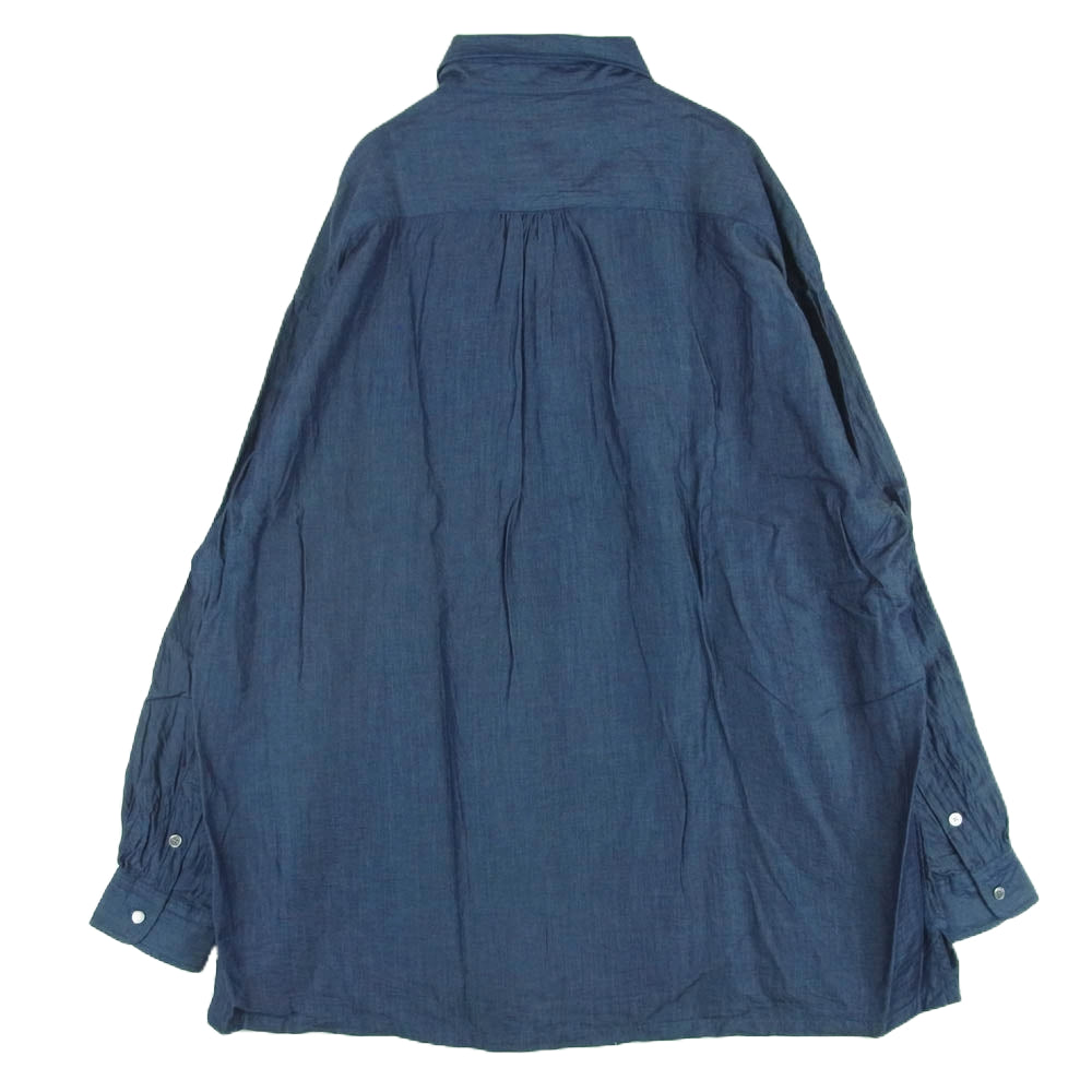 PORTER CLASSIC ポータークラシック PC-016-3036 KATSU SHIRT 克シャツ レギュラーカラー 長袖 シャツ ネイビー系 3【美品】【中古】