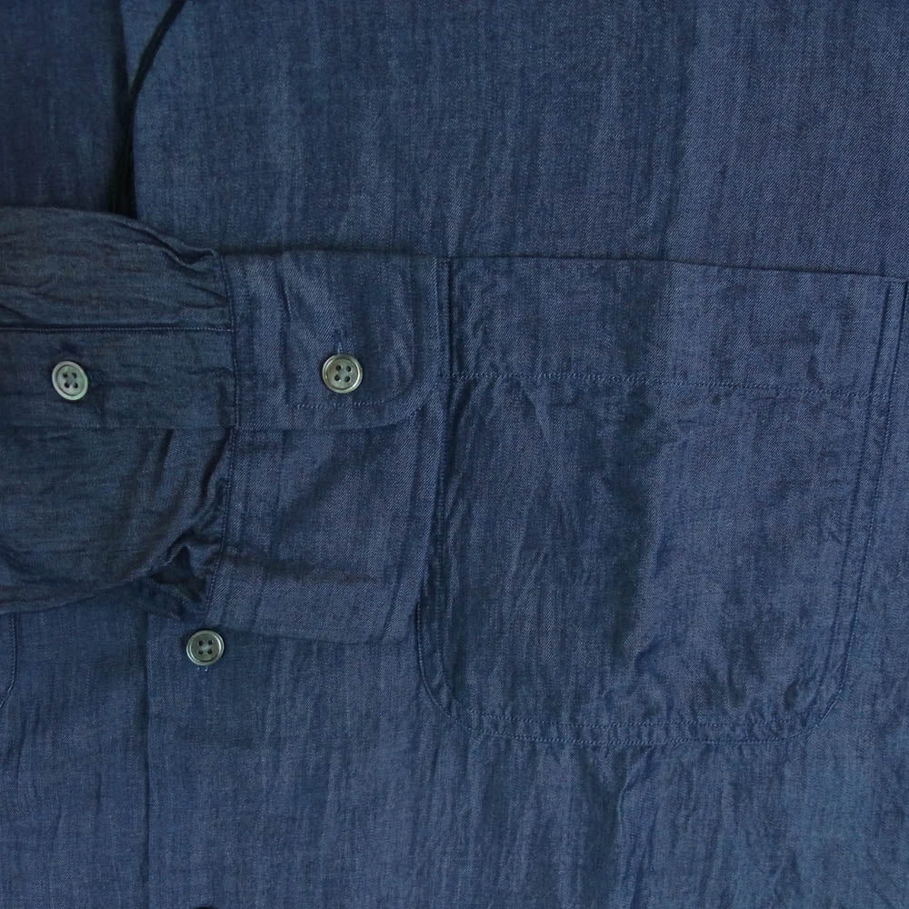 PORTER CLASSIC ポータークラシック PC-016-3036 KATSU SHIRT 克シャツ レギュラーカラー 長袖 シャツ ネイビー系 3【美品】【中古】