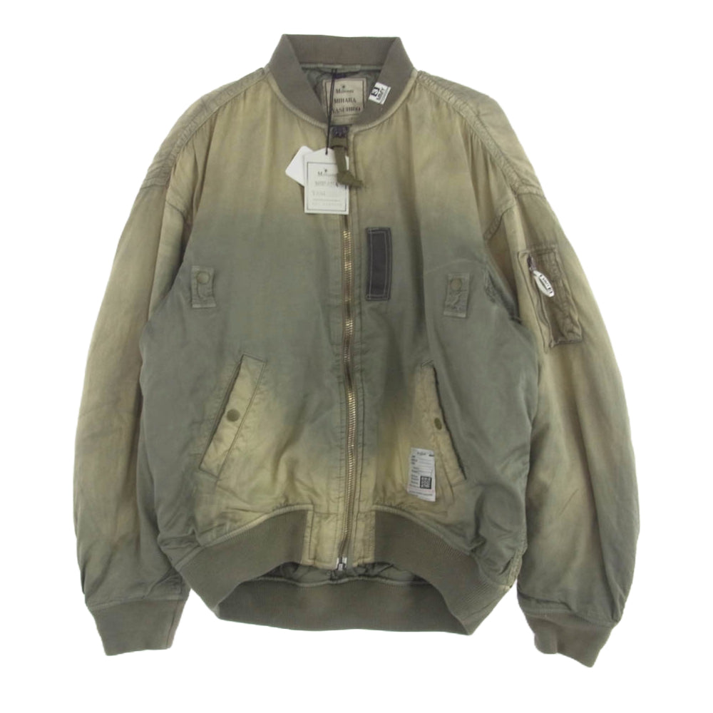 Maison MIHARA YASUHIRO メゾンミハラヤスヒロ 24AW J13BL151-0 Distressed Flight Jacket MA-1 TYPE ヴィンテージ加工 ディストレスト フライト ジャケット ブルゾン カーキ系 46【新古品】【未使用】【中古】