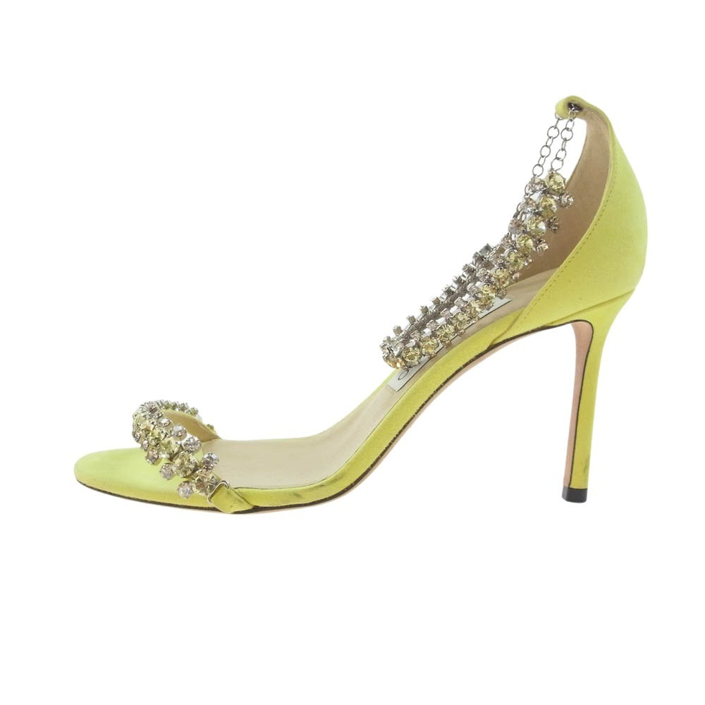 JIMMY CHOO ジミーチュウ ストーン 付 パンプス イエロー系 37【中古】