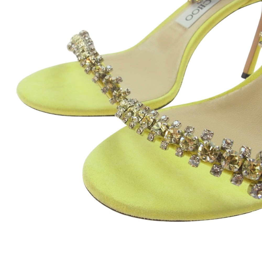 JIMMY CHOO ジミーチュウ ストーン 付 パンプス イエロー系 37【中古】