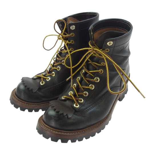 THE FLAT HEAD ザフラットヘッド SKB-02H Horse Hide 10HOLE Work Boots ホースハイド 10ホール マッドガード付 ワーク ブーツ 馬革 レザーブーツ ブラック系 ブラウン系 実寸27cm【中古】