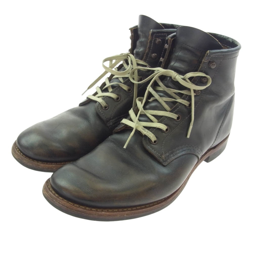 RED WING レッドウィング 9060 BECKMAN FLATBOX ベックマンフラットボックス ラウンドトゥ レースアップ ワークブーツ ブラック系 9.5D【中古】
