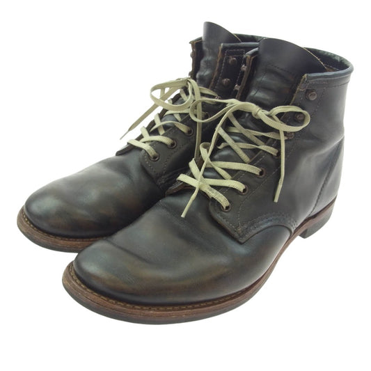 RED WING レッドウィング 9060 BECKMAN FLATBOX ベックマンフラットボックス ラウンドトゥ レースアップ ワークブーツ ブラック系 9.5D【中古】