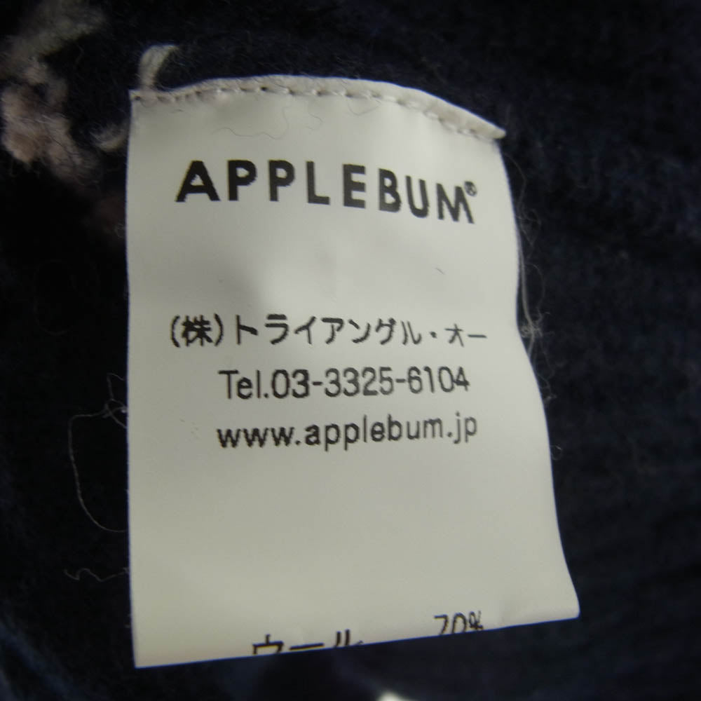 アップルバム フーデッド ボーダー ニット セーター オフホワイト系 ネイビー系 L【中古】