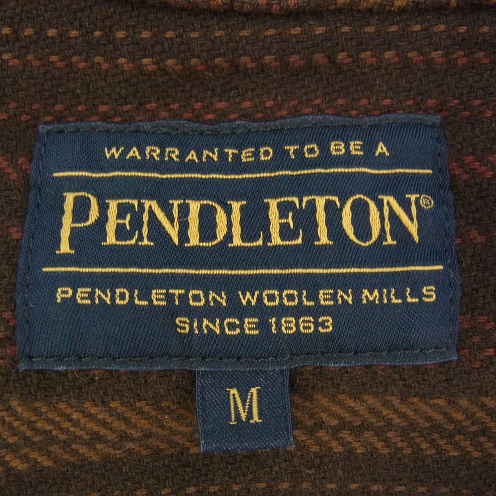PENDLETON ペンドルトン コットン ボーダー カーディガン ブラウン系 M【中古】