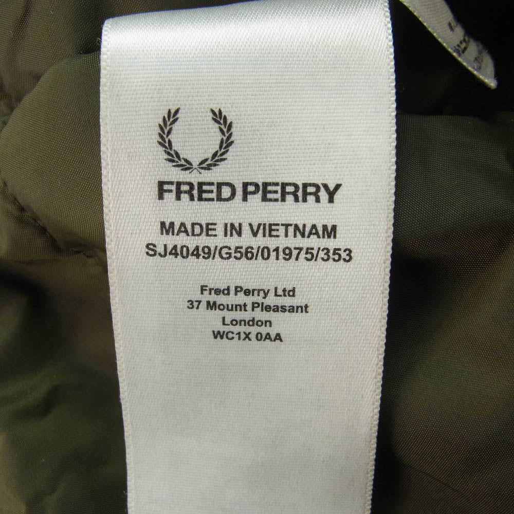 FRED PERRY フレッドペリー SJ4049 フーデッド 中綿 ジャケット カモフラージュ カーキ系 S【中古】