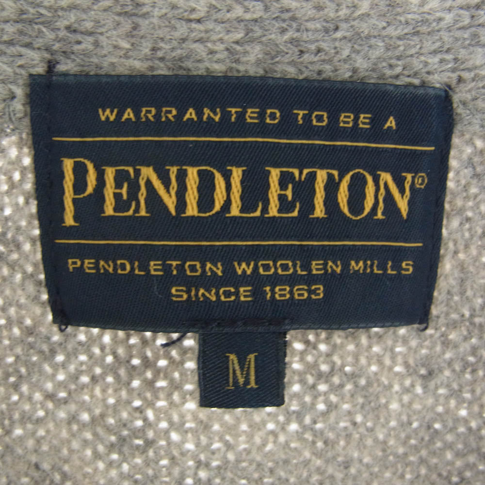 PENDLETON ペンドルトン ネイティブ柄 ウール ニット カーディガン ガウン グレー マルチカラー系 M【中古】