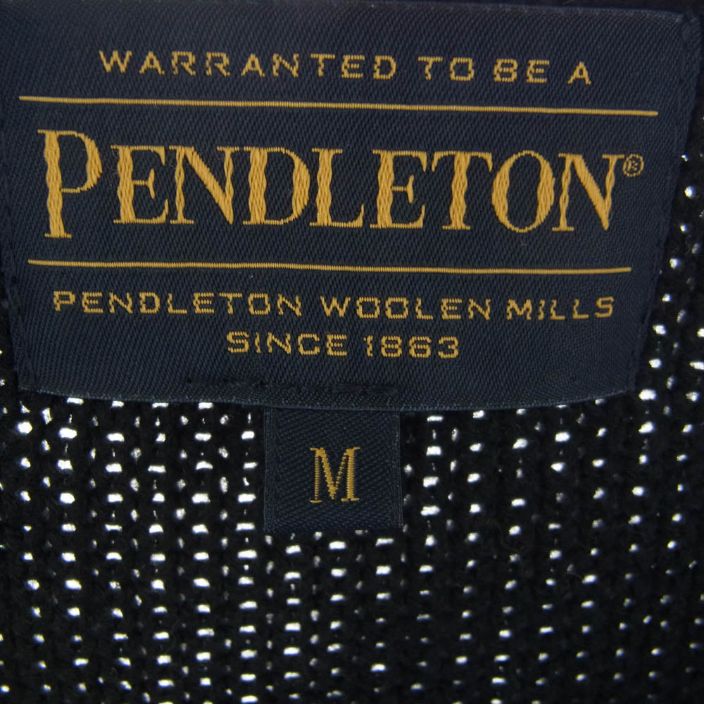 PENDLETON ペンドルトン ネイティブ柄 コットン カーディガン ガウン ブラック マルチカラー系 M【中古】