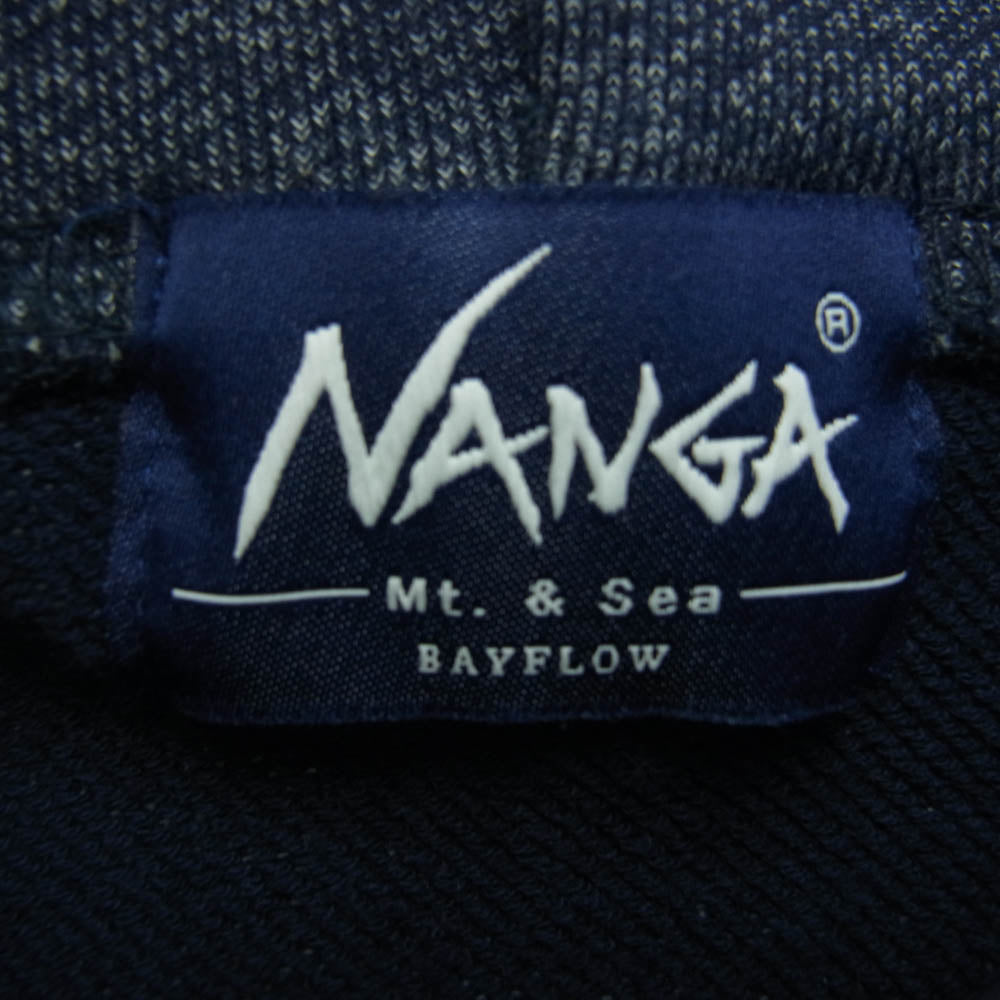 NANGA ナンガ BM2110KW05 × BAYFLOW ベイフロー  バックプリント プルオーバー フーディー ネイビー系 3【中古】