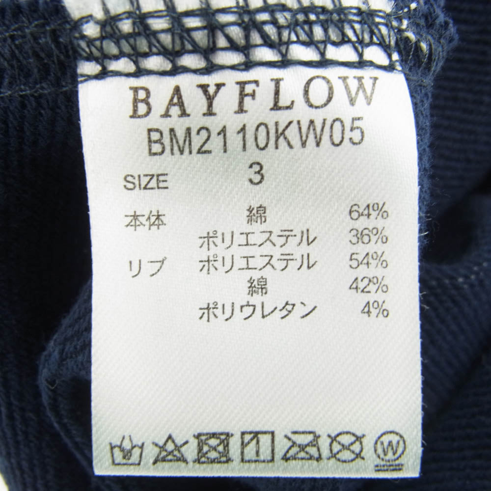 NANGA ナンガ BM2110KW05 × BAYFLOW ベイフロー  バックプリント プルオーバー フーディー ネイビー系 3【中古】