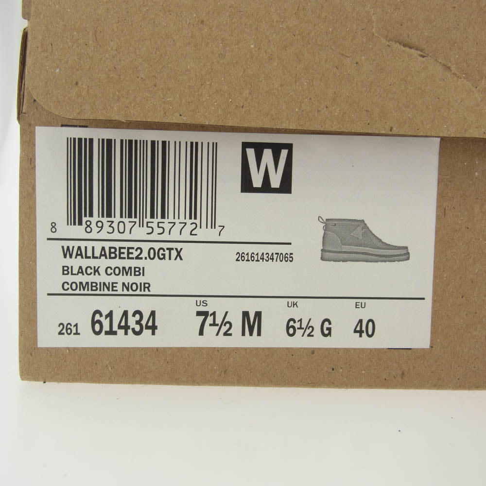 Clarks クラークス 28005 Wallabee 2.0 GTX ワラビー スエード 切替 シューズ ブラック系 25cm【中古】