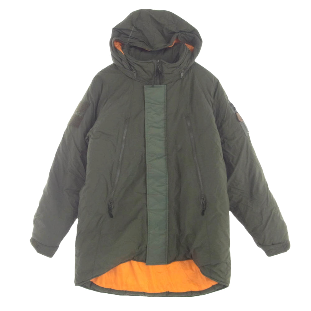 WILDTHINGS ワイルドシングス WT21214AX1 × AVIREX アヴィレックス HAPPY JACKET ハッピー ジャケット フーデッド 中綿 ジャケット カーキ系 オレンジ系 M【中古】