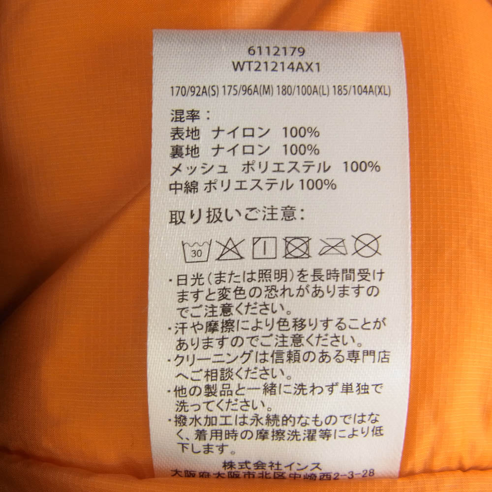WILDTHINGS ワイルドシングス WT21214AX1 × AVIREX アヴィレックス HAPPY JACKET ハッピー ジャケット フーデッド 中綿 ジャケット カーキ系 オレンジ系 M【中古】