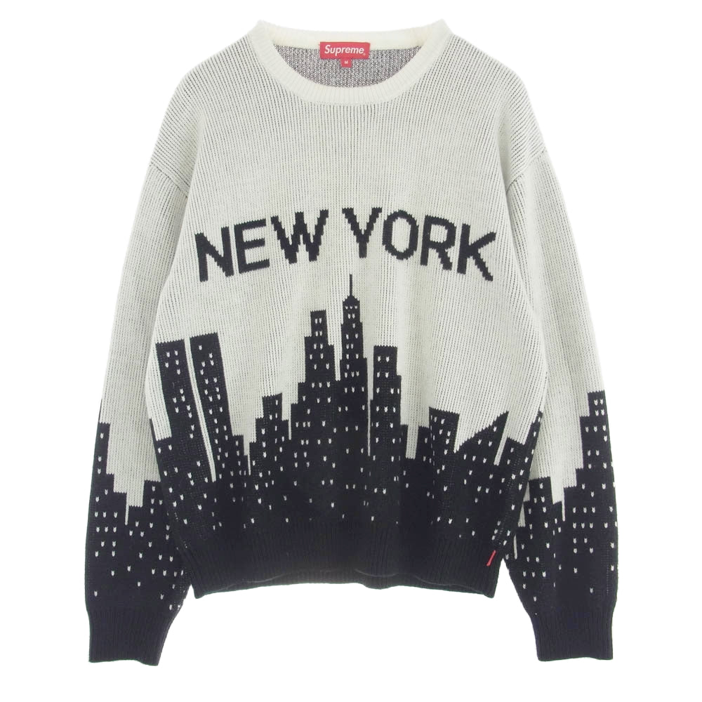 Supreme シュプリーム 20SS New York Sweater ニューヨーク セーターホワイト Mサイズ M【中古】