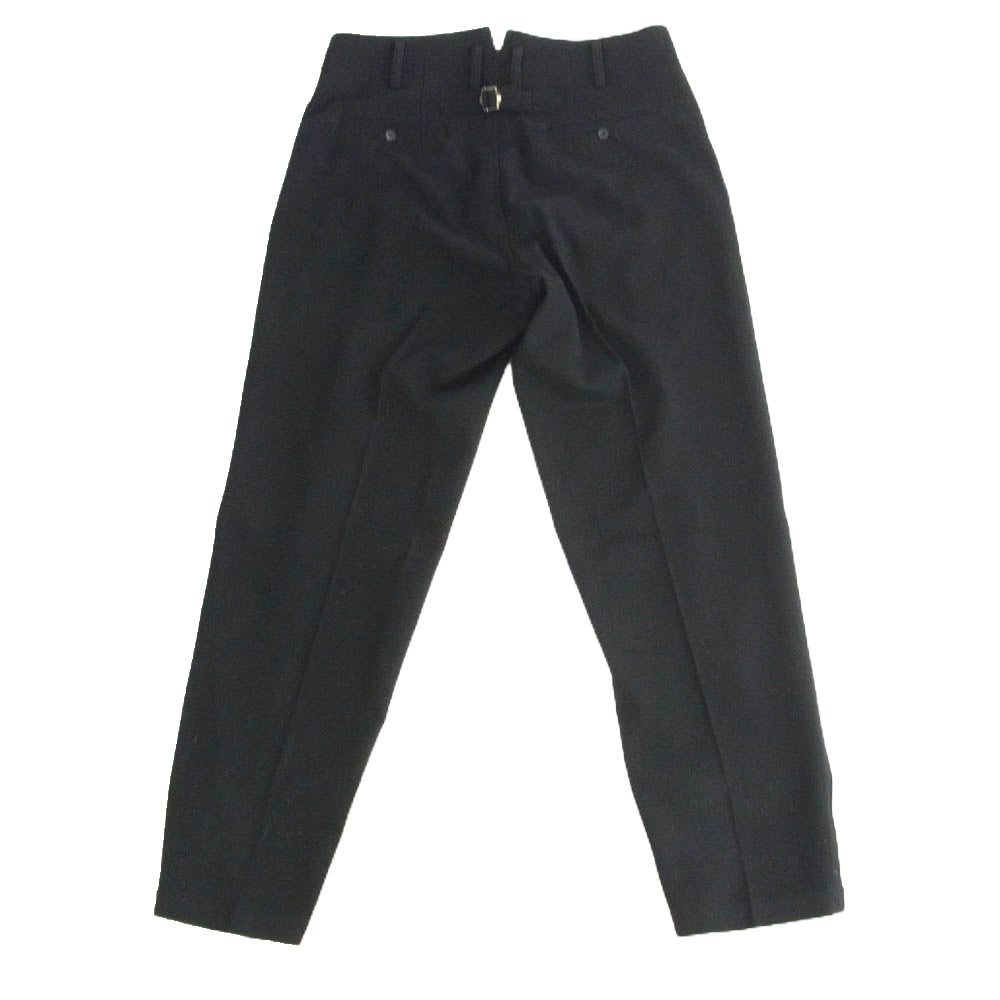 Yohji Yamamoto POUR HOMME ヨウジヤマモトプールオム 11AW HP-J74-128 アーカイブ 烏抜染 ウール ロングジャケット オリジナル カラス抜染 コート シンチバッグ テーパードパンツ セットアップ ブラック系 ジャケット:1　パンツ:2【中古】