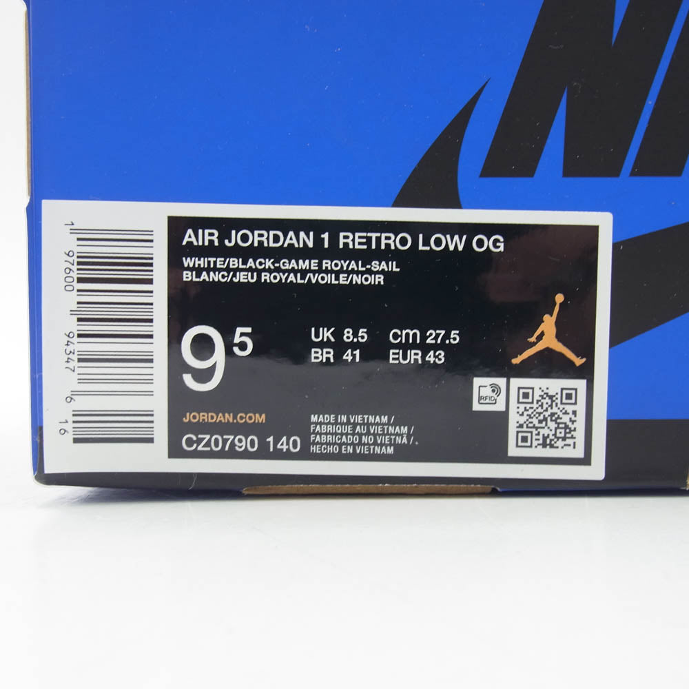 NIKE ナイキ CZ0790-140 Air Jordan 1 Retro Low OG Game Royal エアジョーダン1 レトロ ロー OG ゲームロイヤル ローカットスニーカー ブルー系 ホワイト系 ブラック系 27.5cm【新古品】【未使用】【中古】