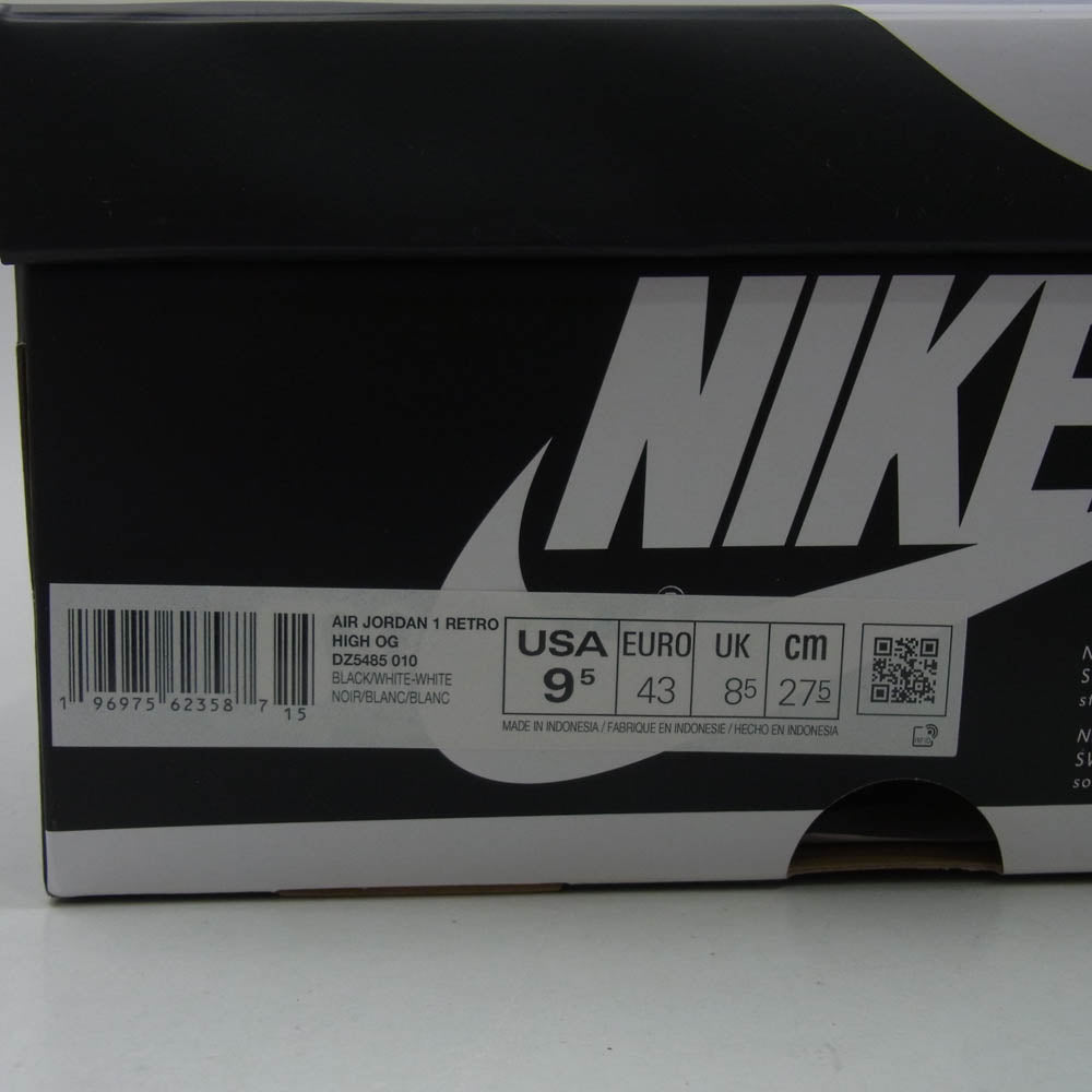 NIKE ナイキ DZ5485-010 Air Jordan 1 Retro High OG Black White  エアジョーダン1 レトロ ハイ OG ブラック ホワイト ハイカット スニーカー ブラック系 ホワイト系 27.5cm【新古品】【未使用】【中古】
