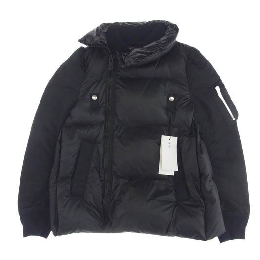Sacai サカイ 23-06871 ダブルジップ ブルゾンドッキング レイヤード 中綿 ジャケット ブラック系 2【美品】【中古】