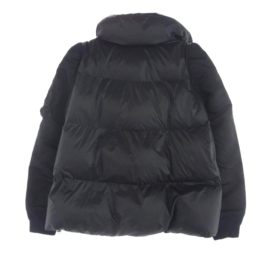 Sacai サカイ 23-06871 ダブルジップ ブルゾンドッキング レイヤード 中綿 ジャケット ブラック系 2【美品】【中古】