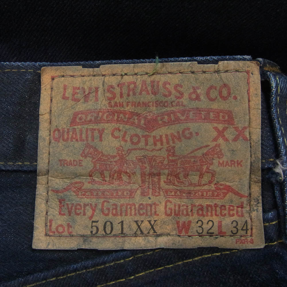 Levi's リーバイス VINTAGE CLOTHING 501XX USA製 復刻 ストレート デニム パンツ ボタンフライ ボタン裏刻印554 BIG E セルビッチ 赤耳 Vステッチ 後染め インディゴブルー系 W32L34【中古】