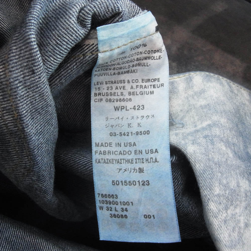 Levi's リーバイス VINTAGE CLOTHING 501XX USA製 復刻 ストレート デニム パンツ ボタンフライ ボタン裏刻印554 BIG E セルビッチ 赤耳 Vステッチ 後染め インディゴブルー系 W32L34【中古】