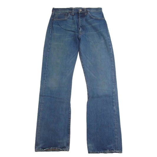 Levi's リーバイス バレンシア工場 501XX USA製 復刻 ストレート デニム パンツ ボタンフライ ボタン裏刻印555 BIG E セルビッチ 赤耳 Vステッチ インディゴブルー系 W34L36【中古】