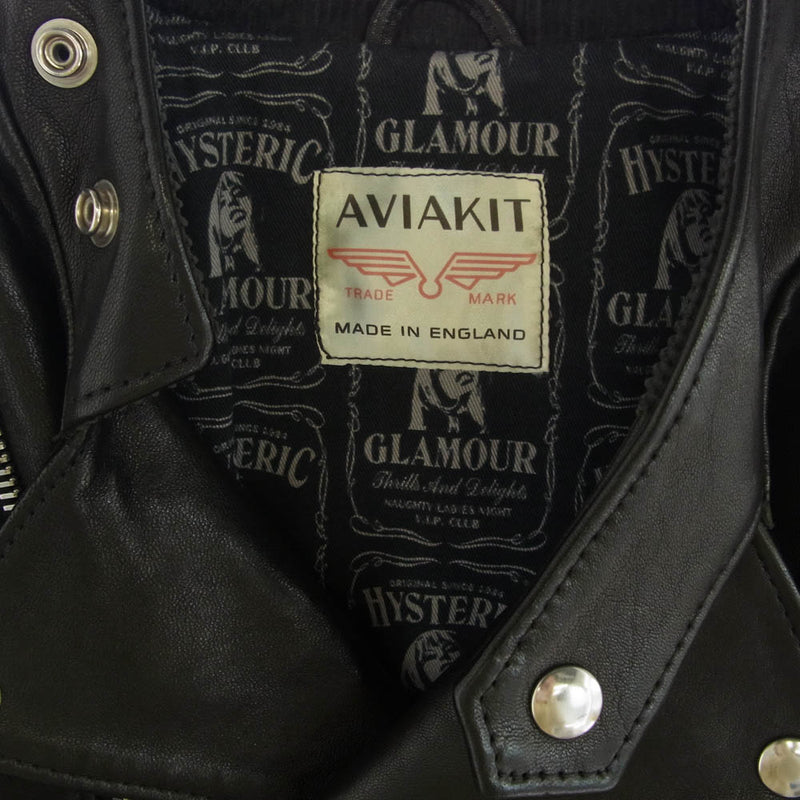 HYSTERIC GLAMOUR ヒステリックグラマー 16SS 0261LB01 × Lewis Leathers Super Monza ルイスレザー スーパーモンザ ラム レザー ライダース ジャケット 羊革 ブラック系 M【中古】