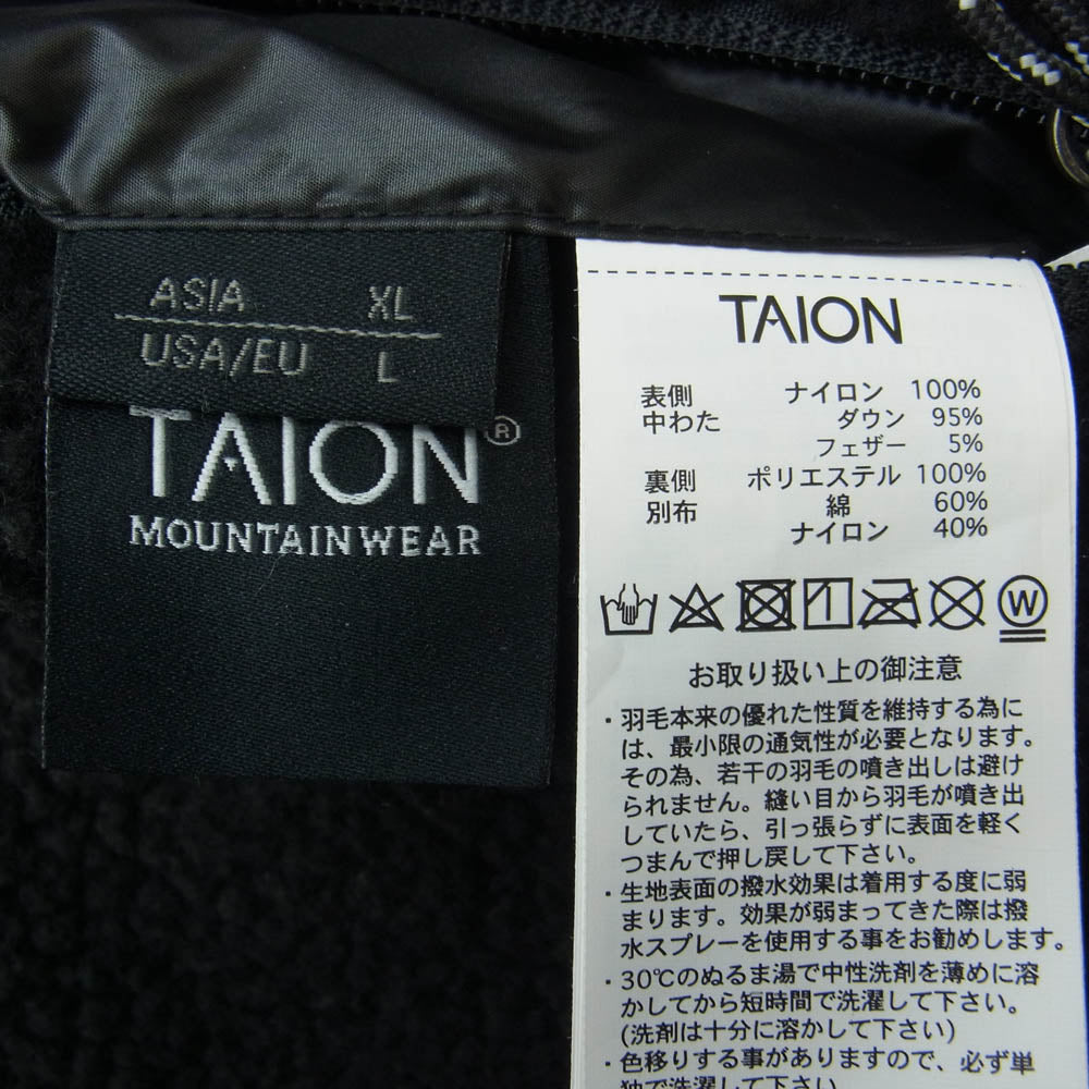 タイオン リバーシブル フリース ボア ダウン ベスト ブラック系 XL【中古】
