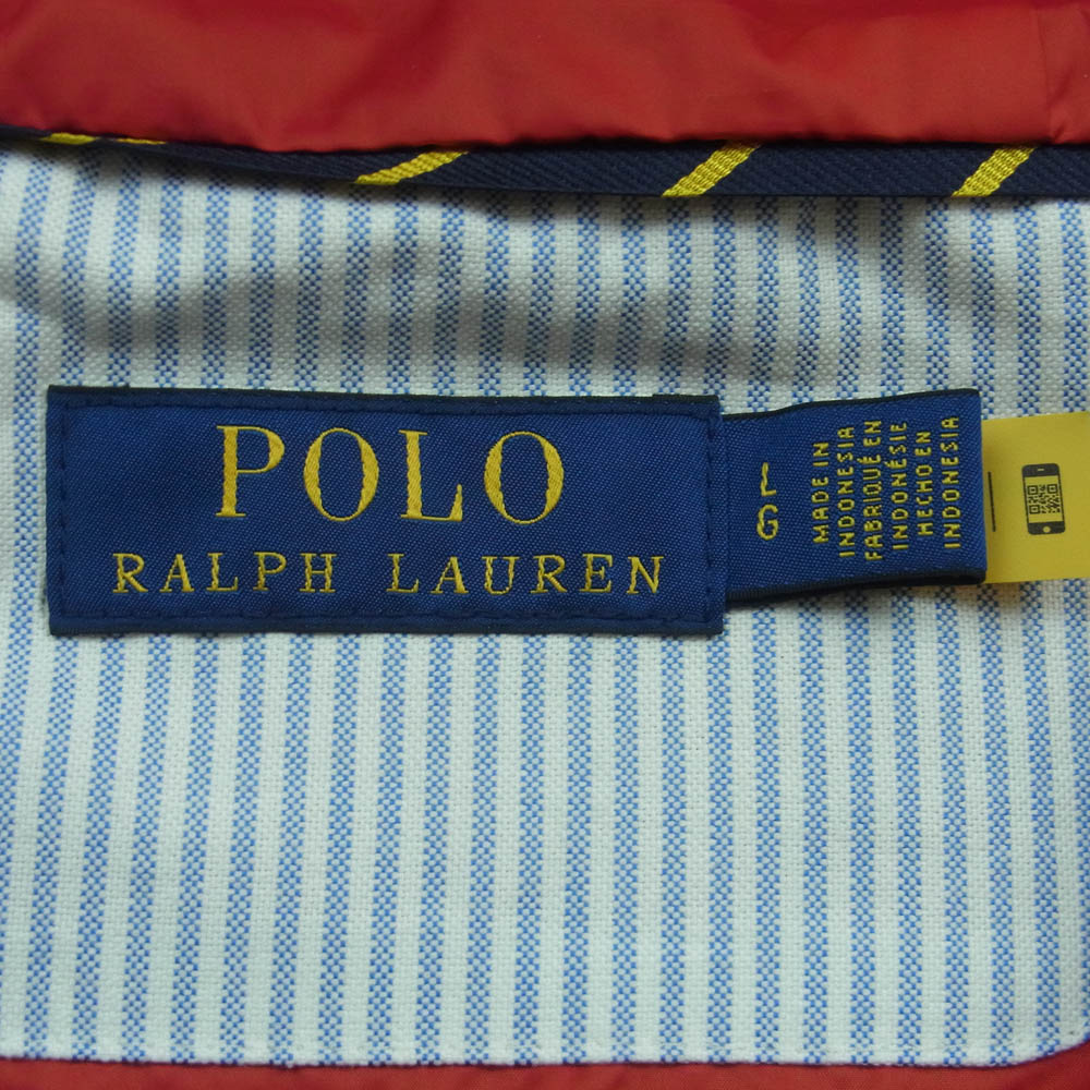 POLO RALPH LAUREN ポロ・ラルフローレン ポニー刺繍 フーディ フルジップ ジャケット ダークネイビー系 レッド系 L【中古】