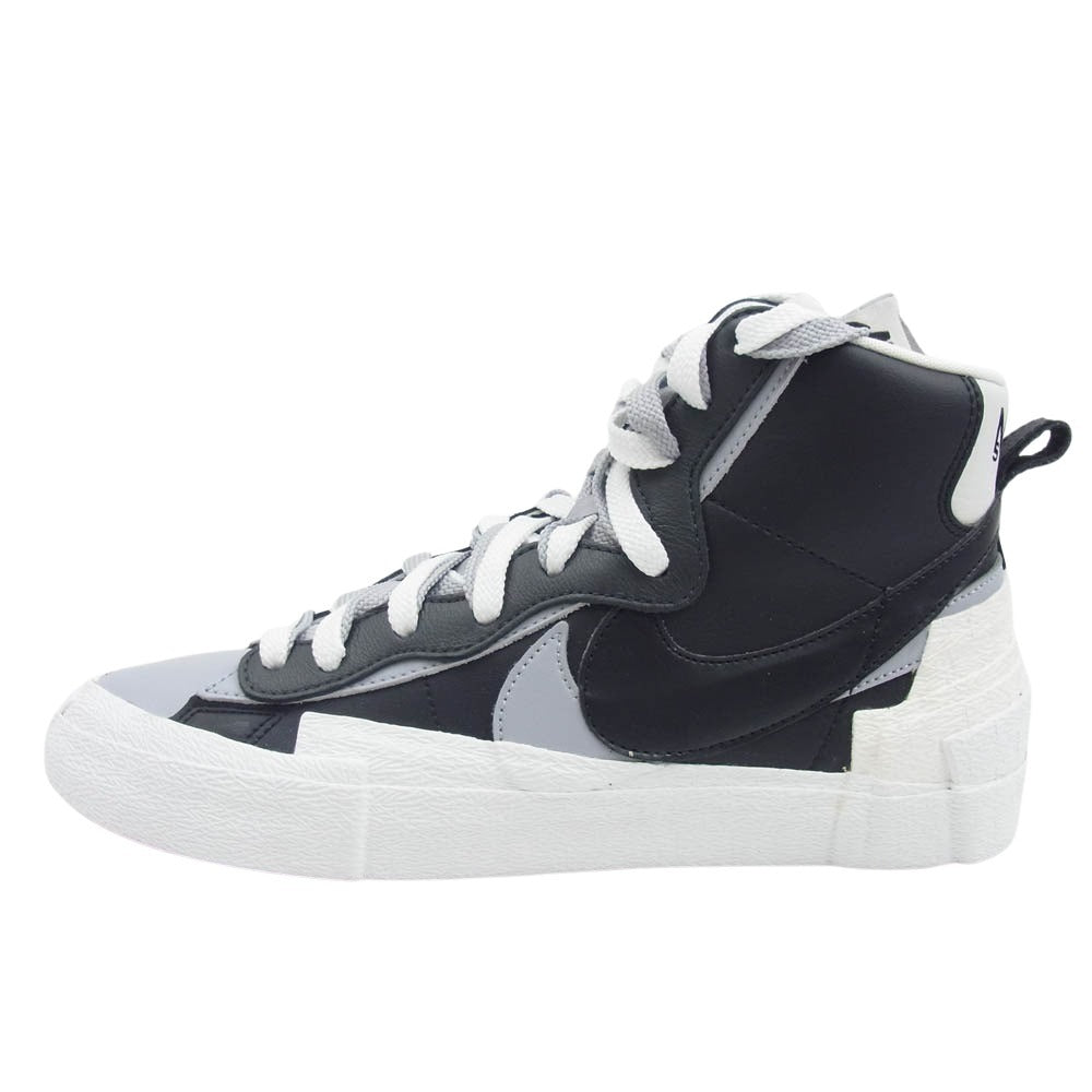 NIKE ナイキ BV0072-002 × sacai サカイ BLAZER MID BLACK WOLF GREY WHITE ブレーザーミッド ブラック ウルフグレー ホワイト スニーカー グレー系 ブラック系 27cm【新古品】【未使用】【中古】