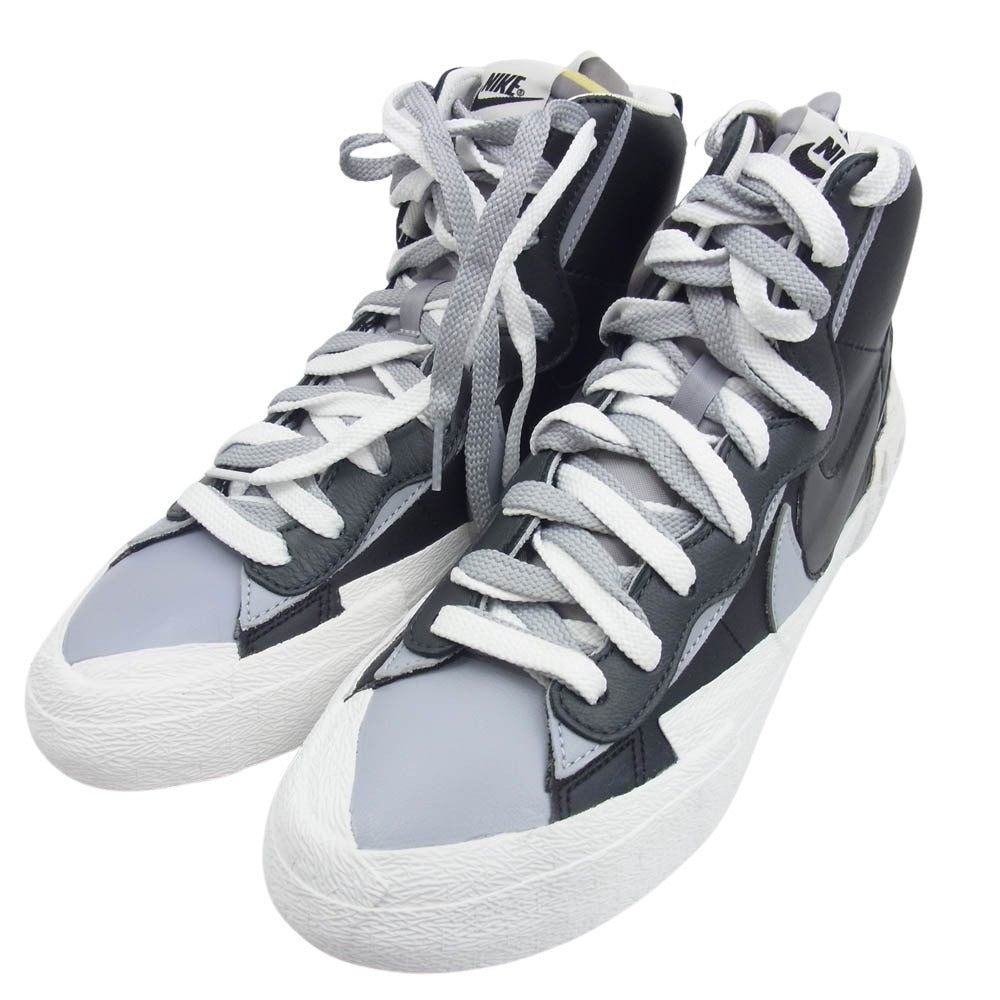 NIKE ナイキ BV0072-002 × sacai サカイ BLAZER MID BLACK WOLF GREY WHITE ブレーザーミッド ブラック ウルフグレー ホワイト スニーカー グレー系 ブラック系 27cm【新古品】【未使用】【中古】