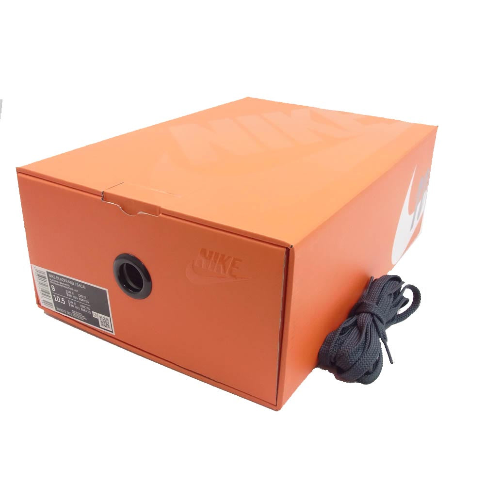 NIKE ナイキ BV0072-002 × sacai サカイ BLAZER MID BLACK WOLF GREY WHITE ブレーザーミッド ブラック ウルフグレー ホワイト スニーカー グレー系 ブラック系 27cm【新古品】【未使用】【中古】