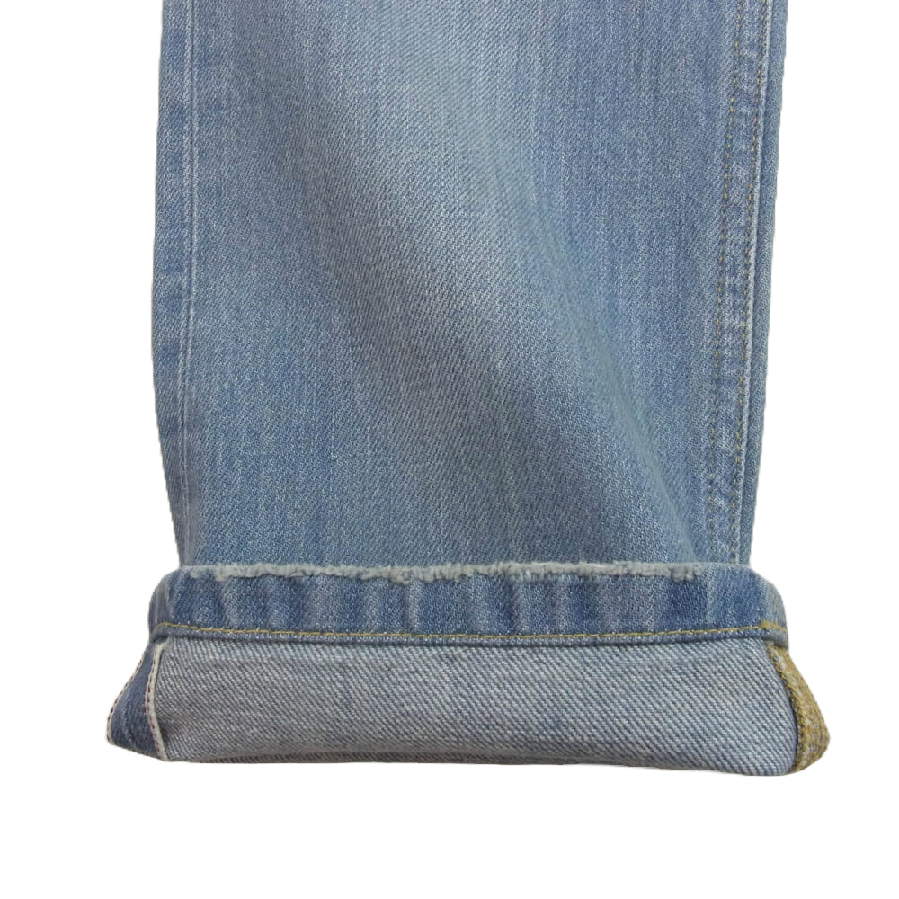 DOLCE&GABBANA ドルチェアンドガッバーナ G644LD ヴィンテージ ダメージ 加工 ロゴ レザー パッチ インディゴ デニム パンツ インディゴブルー系 44【新古品】【未使用】【中古】