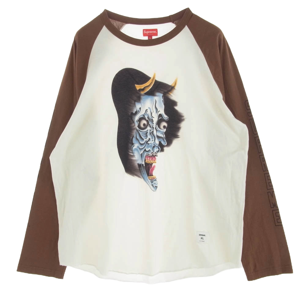 Supreme シュプリーム 22AW Demon Raglan デーモン プリント ラグラン Tシャツ カットソー ホワイト系 XL【中古】