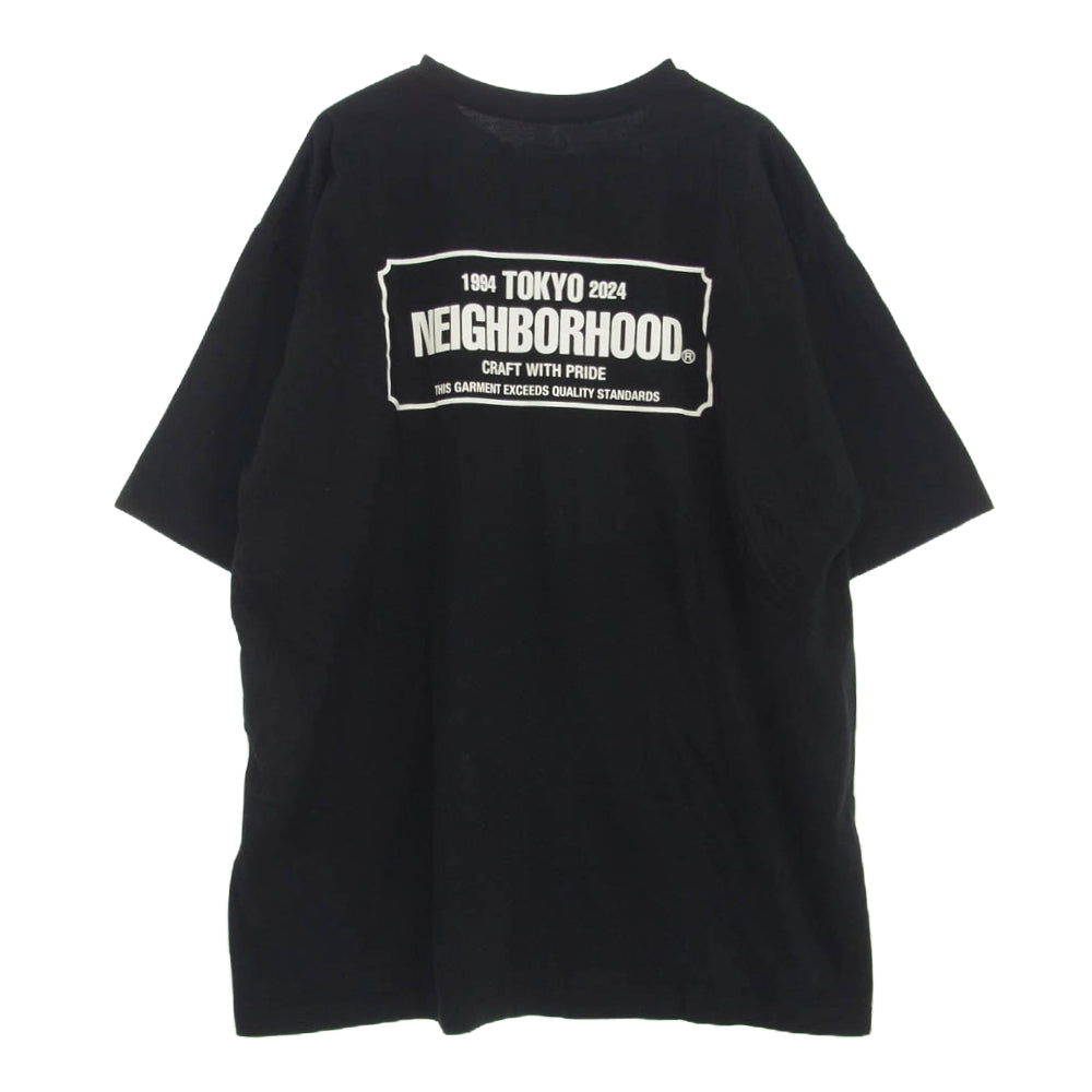 NEIGHBORHOOD ネイバーフッド 24SS バックプリント Tシャツ 半袖カットソー ブラック系 XXL【中古】