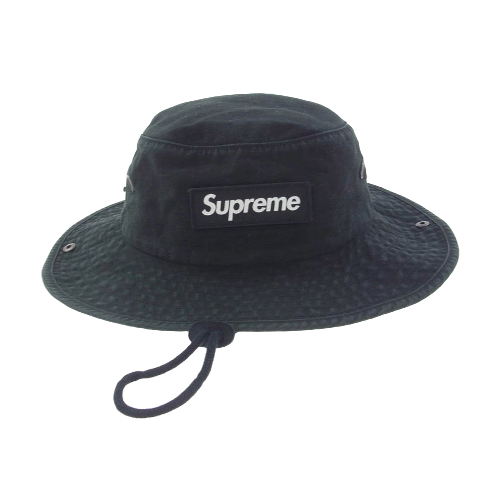 Supreme シュプリーム 23AW Military Boonie ボックスロゴ サファリハット ミリタリー ブーニー ブラック系 MEDIUM/LARGE【美品】【中古】