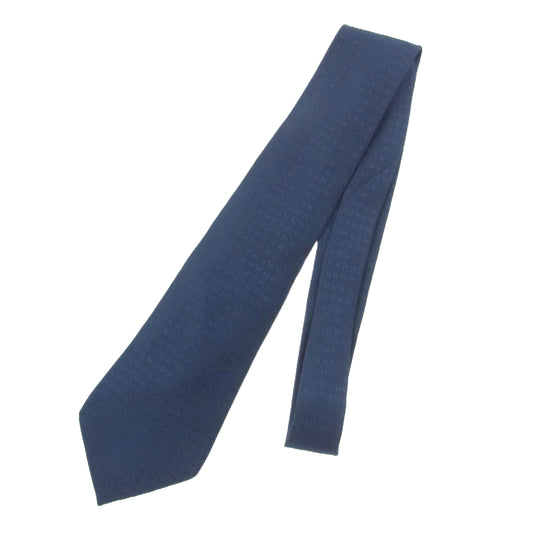 HERMES エルメス Hロゴ シルク 100％ ネクタイ ネイビー ネイビー系【中古】