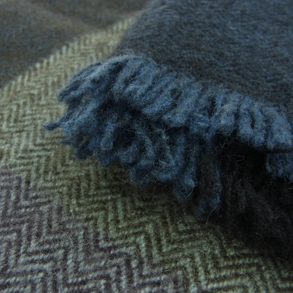 HERMES エルメス カシミア カシミヤ 50％ ヤク 50％ ブロックチェック マフラー ブラック系 グレー系【美品】【中古】