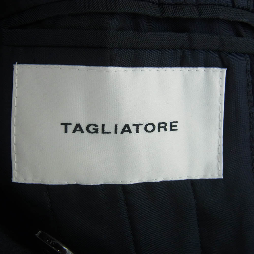 タリアトーレ CSBLM0B TRA バージンウール カシミア 裏地100%キュプラ ポロコート ネイビー系 52【美品】【中古】