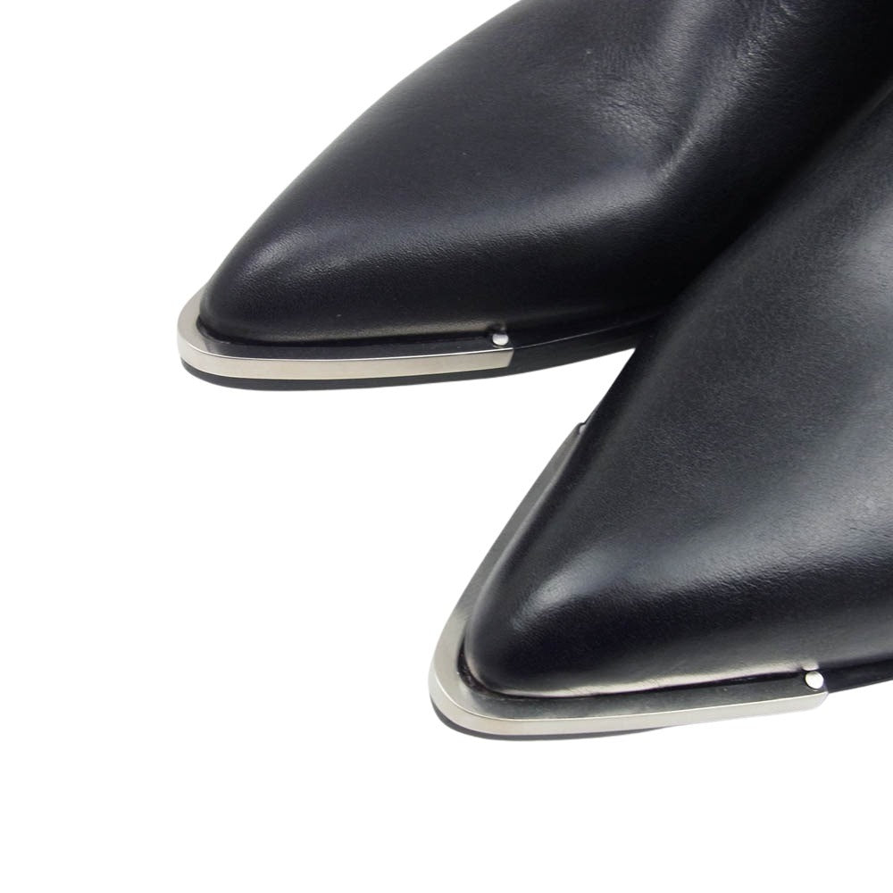 CELINE セリーヌ 353553826C Zipped Conique Boot サイド ジップ レザー ブーツ ブラック系 42【極上美品】【中古】