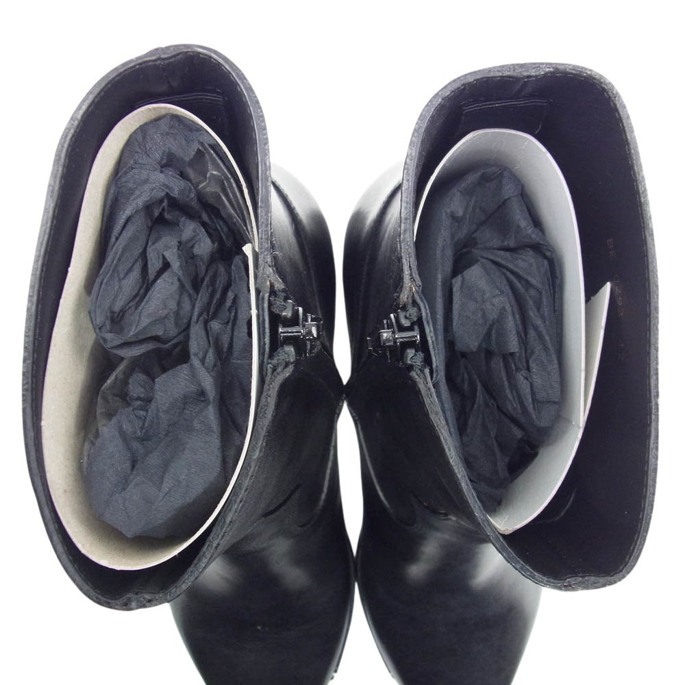 CELINE セリーヌ 353553826C Zipped Conique Boot サイド ジップ レザー ブーツ ブラック系 42【極上美品】【中古】