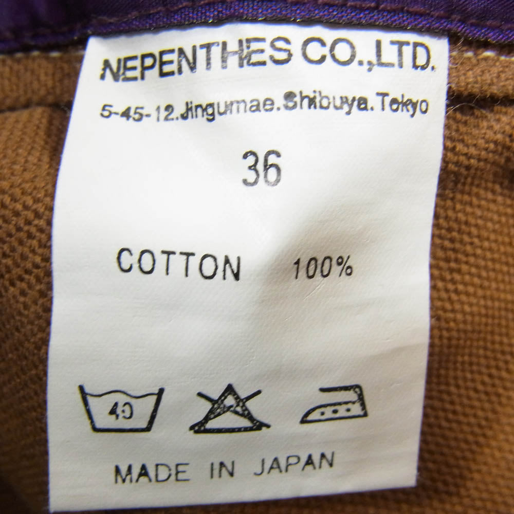 NEPENTHES ネペンテス ダックコットン カーゴ パンツ ブラウン系 36【中古】