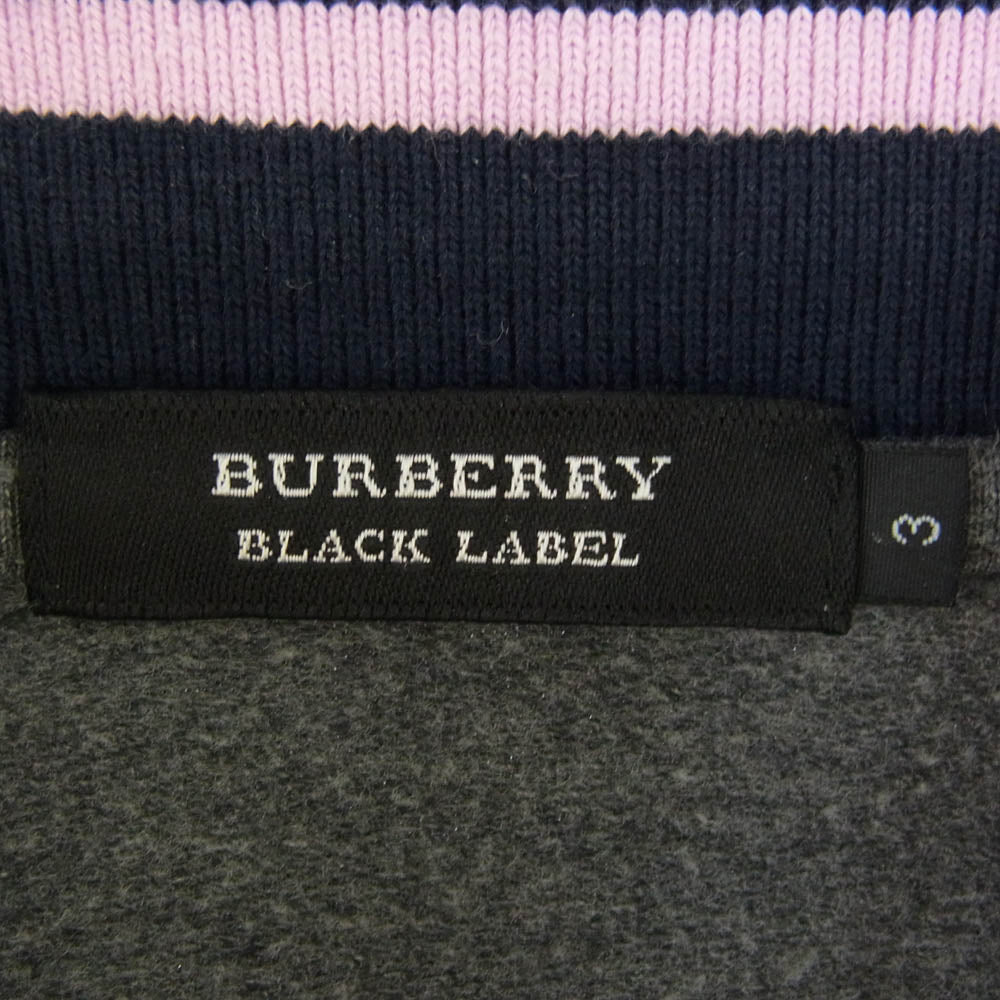 BURBERRY BLACK LABEL バーバリーブラックレーベル BMV68-716-06 コットン トラック ジャケット ホース刺? グレー系 3【中古】